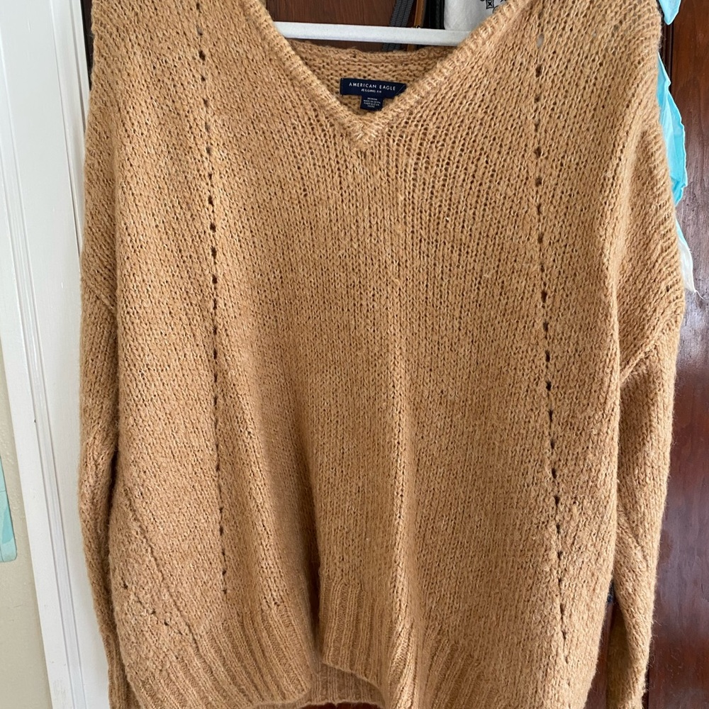 brown sweater with hood